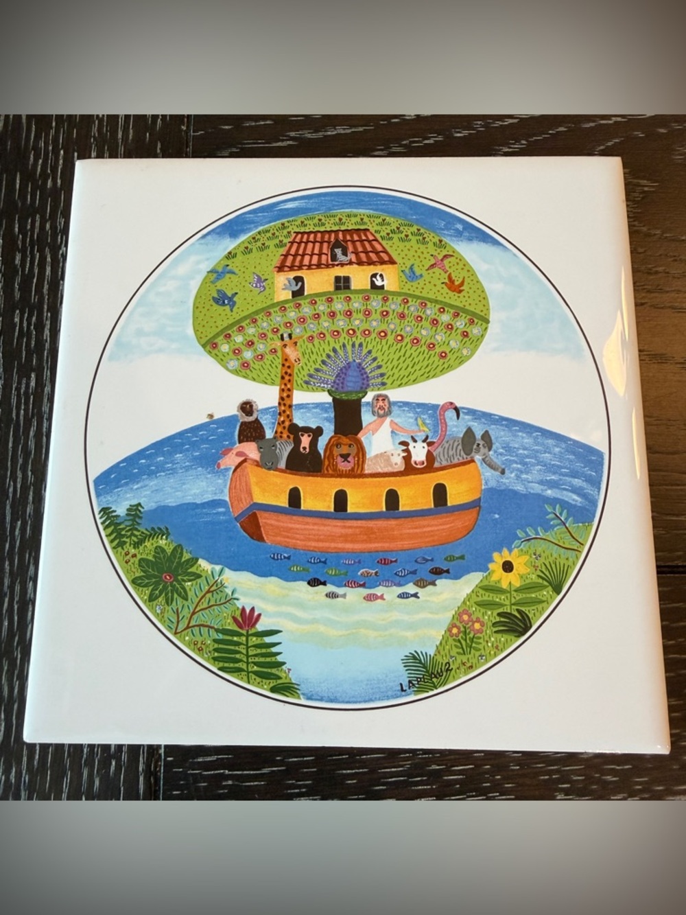 Villeroy & Boch Tile‎ Trivet Noah's Ark Made In Germany 6x6”